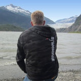 StupidFish Edge Gear Logo Black Camo Zip-Up Hoodie