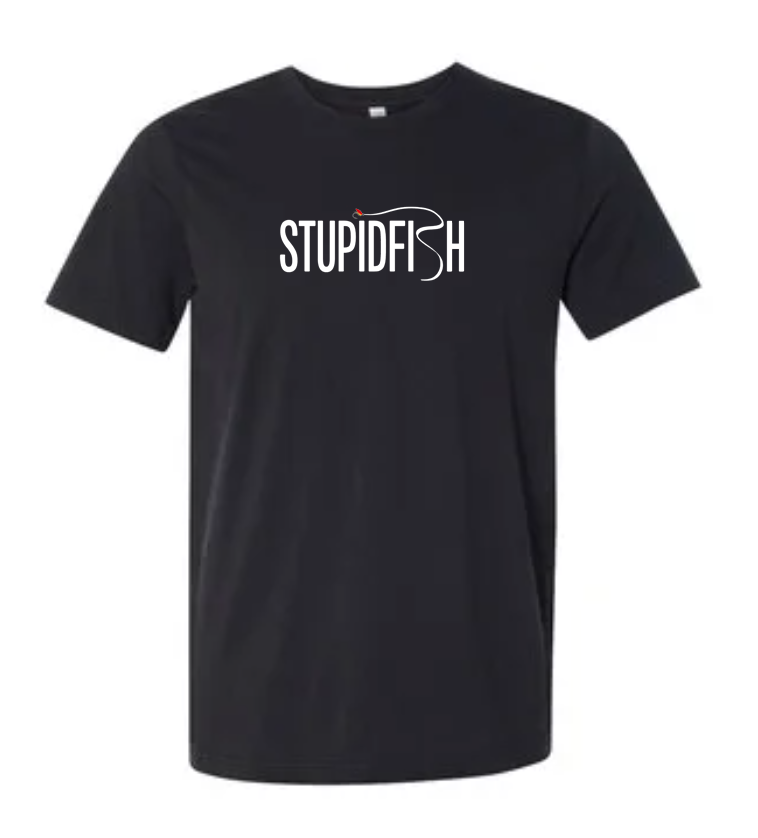 StupidFish Large Fly Logo Vintage Black T-Shirt